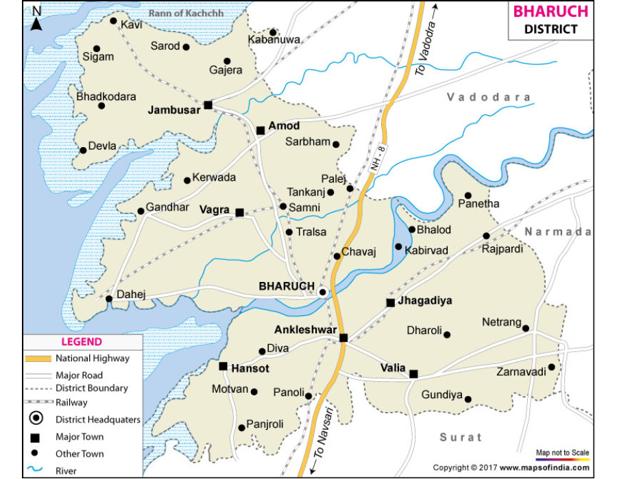Buy Bharuch District Map online